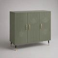 Credenza rettangolare a 3 porte in verde salvia MDF, 120 × 40 × 100 cm
